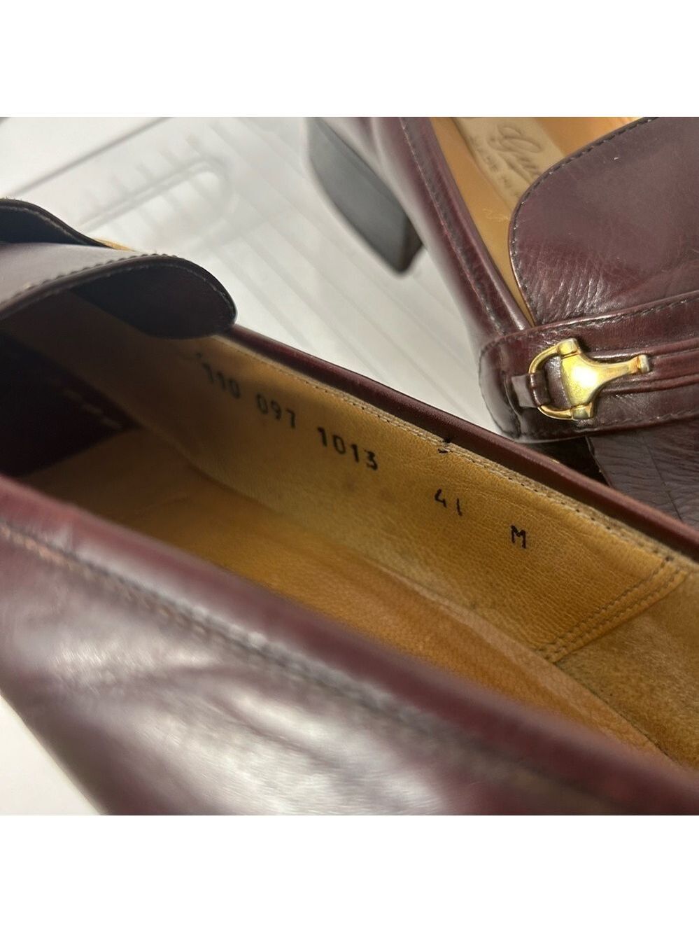 GUCCI Authentic Men’s Loafer Fringe Oxblood Made in Italy 41 US 9.5 US Horsebit - Picture 4 of 14